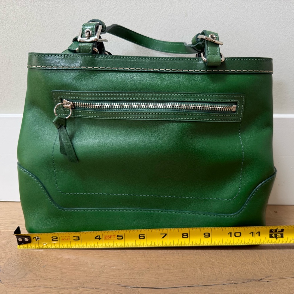 NWOT Vintage Coach Rare Green Hampton Carryall Satchel (E05S-7467) - Picture 3 of 16